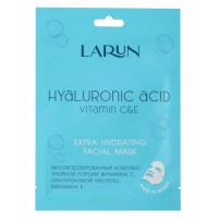LARUN Тканевая маска для лица Hyaluronic acid & Vitamin C&E Корея 25мл